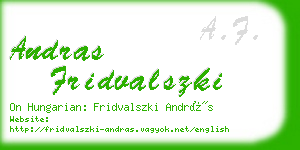 andras fridvalszki business card